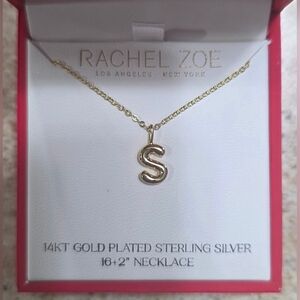Rachel Zoe Letter "S" Necklace, 14K Gold Plated Sterling Silver